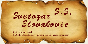 Svetozar Slovaković vizit kartica